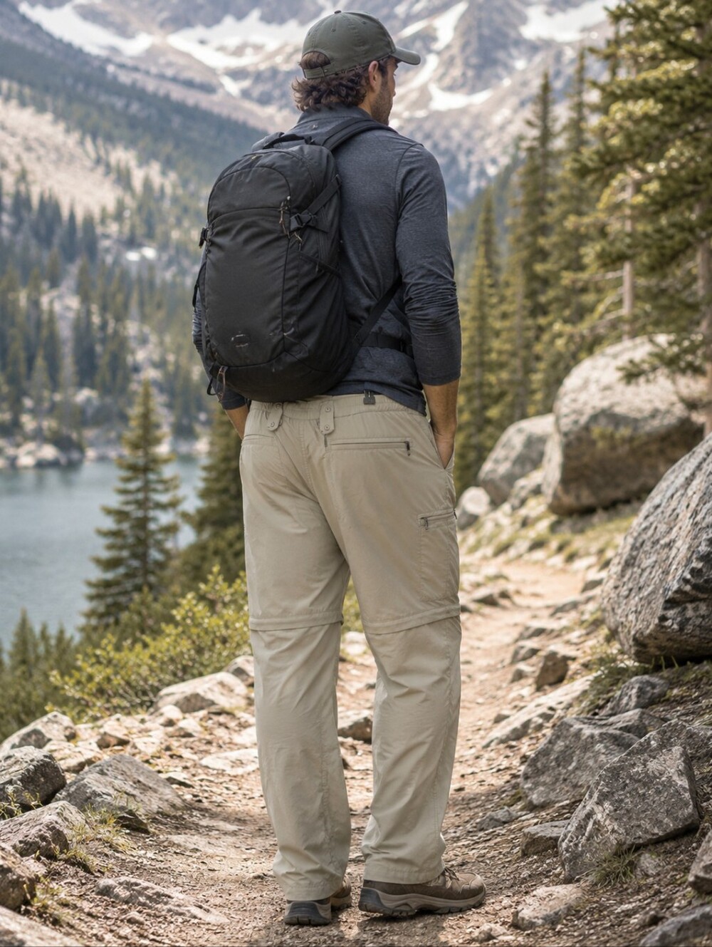 ExOfficio beige convertible pants to shorts